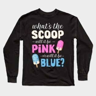 Gender Reveal Pink or Blue Summer Ice Cream Family Matching Long Sleeve T-Shirt